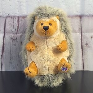 Ganz Webkinz Hedgehog No Code Plush Gray Tan Porcupine HM130 Stuffed Animal Toy